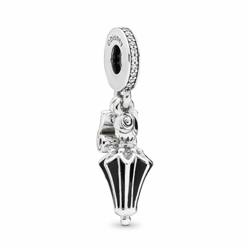 Pandora Disneyr Mary Poppins’ Umbrella Dangle Charm - Sterling Silver/Enamel/Black/Cubic Zirconia -